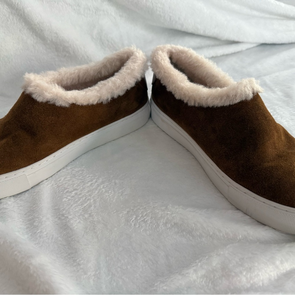 Tory Burch Miller Suede Festival Brown Wool Lined Shoes 6.5 Women’s EUC - Picture 8 of 10